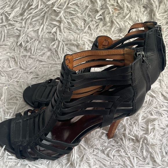 Coach Lucy Balck Gladiator Stilletto Heels Size 7B - Picture 10 of 16